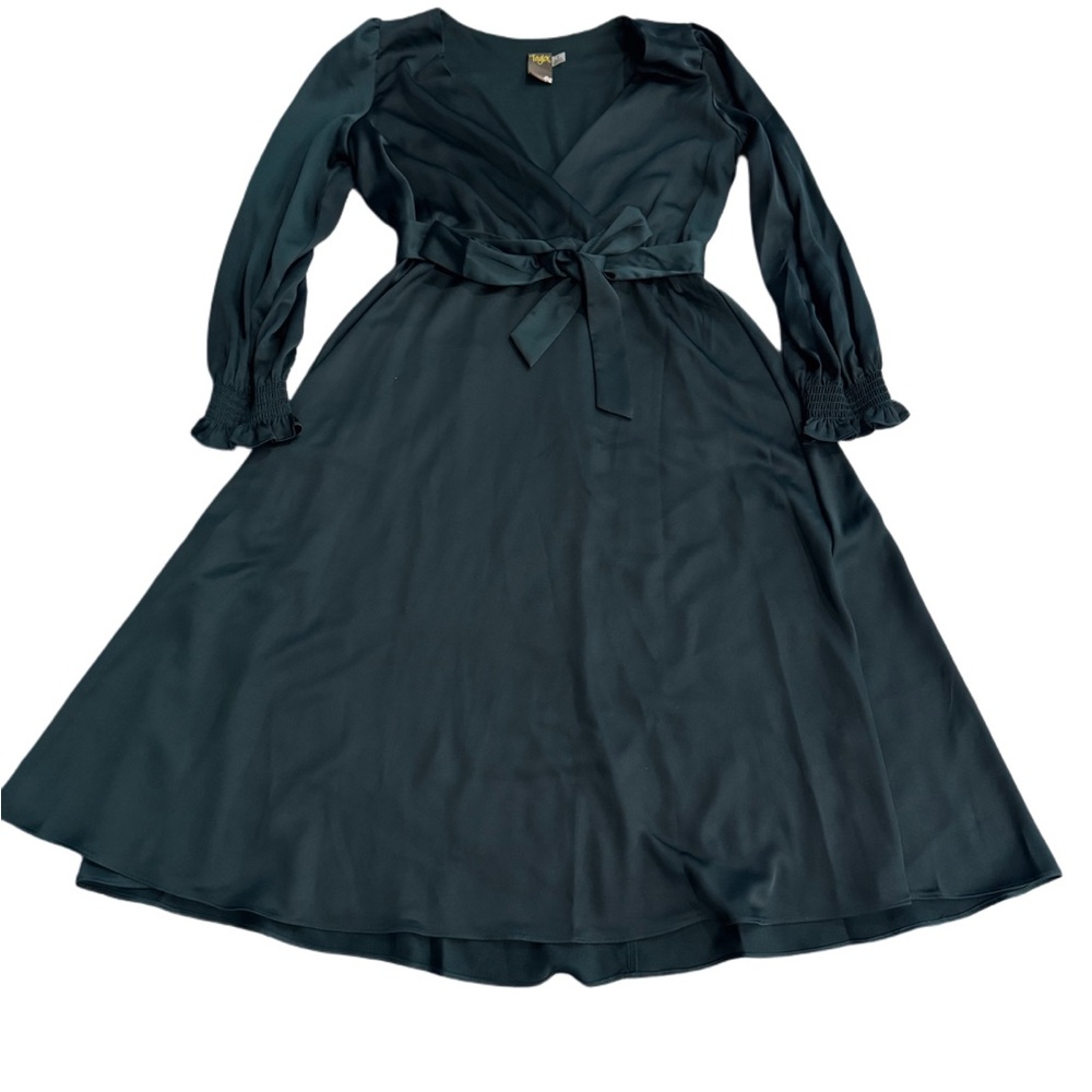 Taylor Green Wrap Tie Front Cocktail Dress